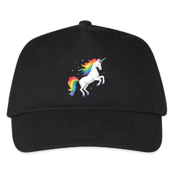 Licorne arc-en-ciel géométrique - Casquette de baseball Enfant - noir - Devant