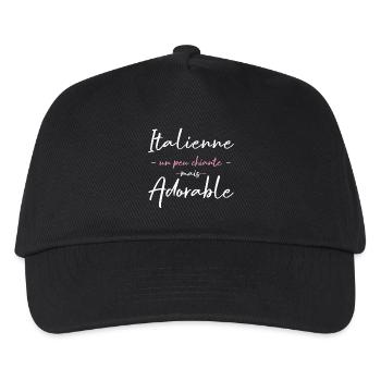 Italienne Un Peu Chiante Mais Adorable T-Shirt ... - Casquette de baseball Enfant - noir - Devant
