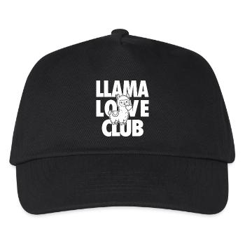 Llama Love Club – Lama mit Herz - Kinder Basecap - Schwarz - Vorne