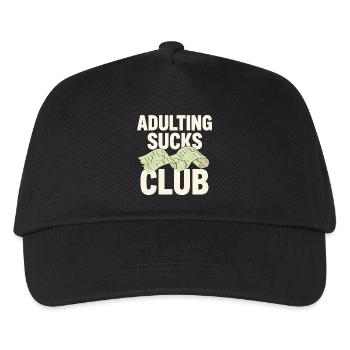 Adulting Sucks Club Rechnungschaos - Kinder Basecap - Schwarz - Vorne