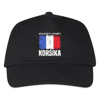 Korsika Reise - Kinder Basecap - Schwarz - Vorne