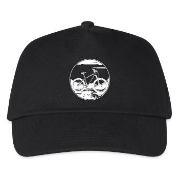 Mountain Biking Drawing - Kids’ Baseball Cap - black - Front