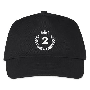 Number Two with Crown and Laurel - Kids’ Baseball Cap - black - Front