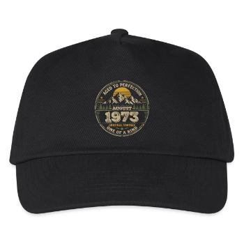 1973 August Birthday Gift Vintage 1973 - Kids’ Baseball Cap - black - Front