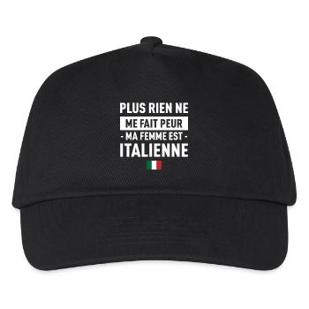 Plus Rien Ne Me Fait Peur Ma Femme Est Italienn... - Casquette de baseball Enfant - noir - Devant