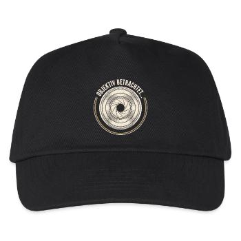 Objektiv betrachtet - Fotograf Kamera Spruch - Kinder Basecap - Schwarz - Vorne