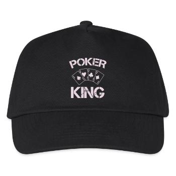 Poker König Kartenmuster - Kinder Basecap - Schwarz - Vorne