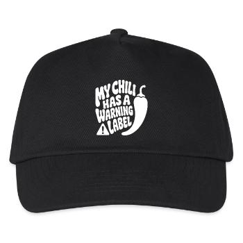 This Chilli Needs a Warning Label – Scharf - Kinder Basecap - Schwarz - Vorne