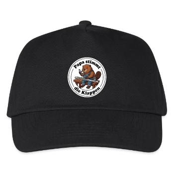 Querflöte Papa Biber Instrumentenbauer T-Shirt - Kinder Basecap - Schwarz - Vorne