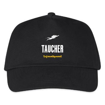 Taucher Geschenk Tiefenentspannt Tauchen - Kinder Basecap - Schwarz - Vorne
