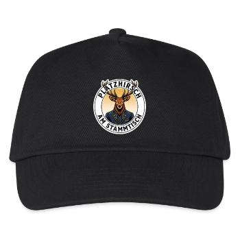 Platzhirsch Stammtisch T-Shirt Motiv - Kinder Basecap - Schwarz - Vorne
