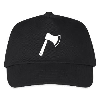 Axt Beil Holzfäller Geschenkidee  - Kinder Basecap - Schwarz - Vorne