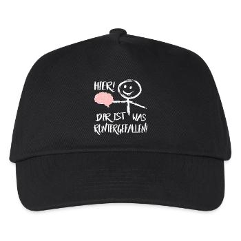 Gehirn Hier runtergefallen Männchen Sprüche  - Kinder Basecap - Schwarz - Vorne