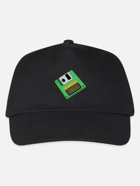 Diskette - Kinder Basecap - Schwarz