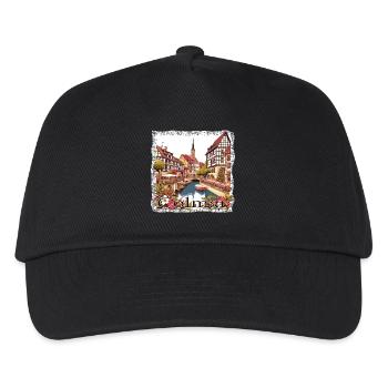 Colmar Frankreich Altstadt Grunge-Stil - Kinder Basecap - Schwarz - Vorne