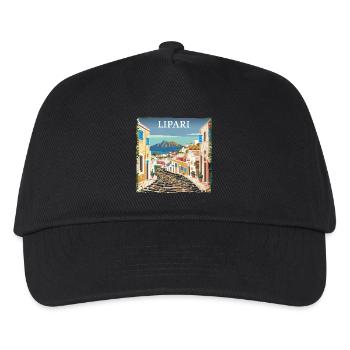 Lipari Italien: Traumstrand Sommerurlaub - Kinder Basecap - Schwarz - Vorne
