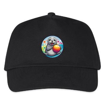 Sceau rieur phoque avec boule colorée - Casquette de baseball Enfant - noir - Devant