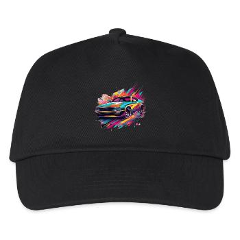 Bold Classic Car with Abstract Colour Splashes - Kids’ Baseball Cap - black - Front