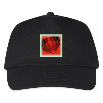 Rot Herz und... - Kinder Basecap - Schwarz - Vorne