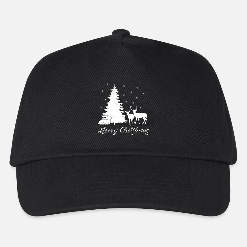 Rehe unter dem Tannenbaum - Kinder Basecap - Schwarz