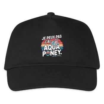 Ich kann nicht, ich habe Aqua Pony - Kinder Basecap - Schwarz - Vorne