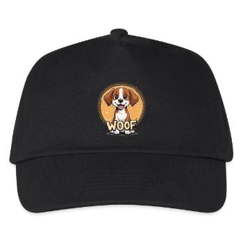 Dog says WOOF - Kids’ Baseball Cap - black - Front