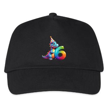 DINO 6 ANS DINOSAURE 6E ANNIVERSAIRE - Casquette de baseball Enfant - noir - Devant