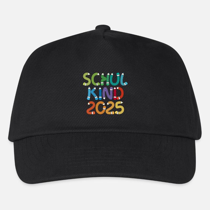 Schulkind 2025 Schule Einschulung Schulanfang - Kinder Basecap - Schwarz