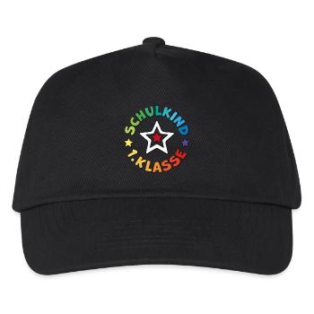Schulkind 2026 1. Klasse Einschulung Schulanfang - Kinder Basecap - Schwarz - Vorne