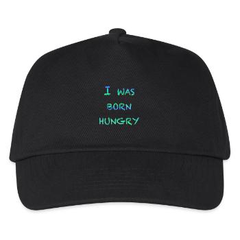 Hungrig geboren - Kinder Basecap - Schwarz - Vorne