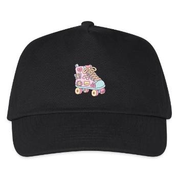 Patin à roulettes pastel mignon - Casquette de baseball Enfant - noir - Devant