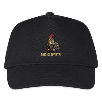 Das ist Sparta - Kawaii Spartan Warrior Greek Meme - Kinder Basecap - Schwarz - Vorne