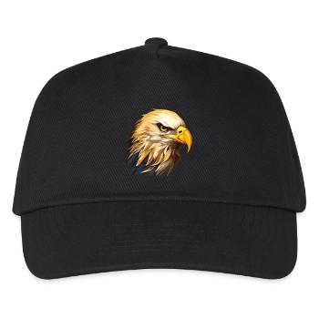 Adler Adlerkopf Raubvogel Greifvogel Tier Natur - Kinder Basecap - Schwarz - Vorne