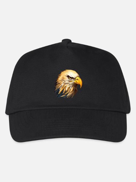 Adler Adlerkopf Raubvogel Greifvogel Tier Natur - Kinder Basecap - Schwarz