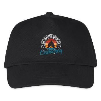 Eishockey - Kinder Basecap - Schwarz - Vorne