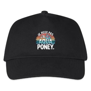 Ich kann nicht, ich habe Aqua Pony - Kinder Basecap - Schwarz - Vorne
