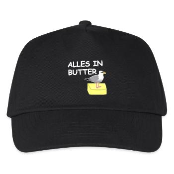 Alles in Butter Möwe - Kinder Basecap - Schwarz - Vorne
