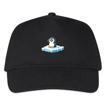 Penguin and melting ice - Kids’ Baseball Cap - black - Front