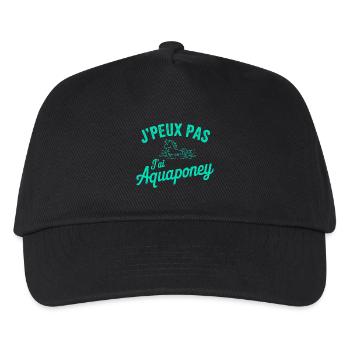 tee shirt je peux pas j ai aquaponey - Casquette de baseball Enfant - noir - Devant