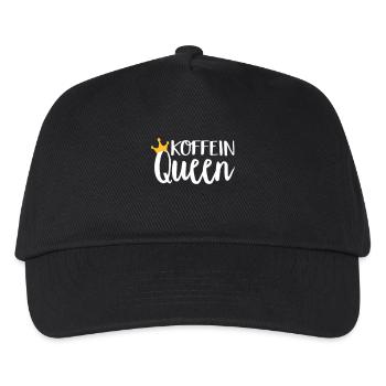Koffein Queen - Kinder Basecap - Schwarz - Vorne