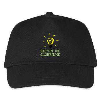 Rettet die Glühbirne! - Save the Bulb! - Kinder Basecap - Schwarz - Vorne
