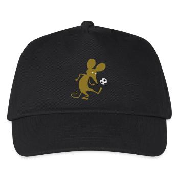 Fussballmaus - Kinder Basecap - Schwarz - Vorne