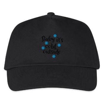 Schnee - Kinder Basecap - Schwarz - Vorne