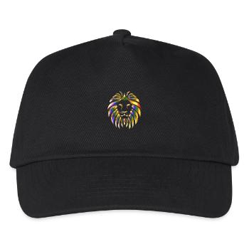 Stylisches Design in Löwen Motiv - Kinder Basecap - Schwarz - Vorne