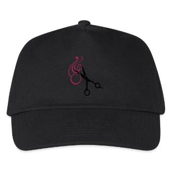 Frisör-Schere und Locke / haircut with - Kids’ Baseball Cap - black - Front