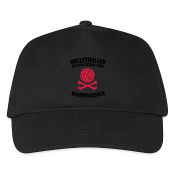 Volleyballer spielen Fußball zum warm machen - Kinder Basecap - Schwarz - Vorne