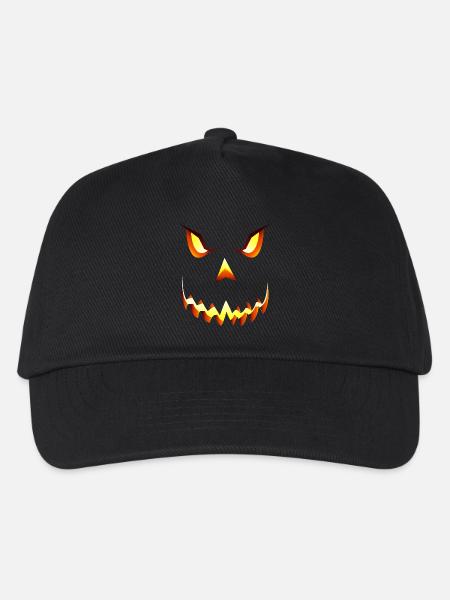 Halloween Kürbis böses Gesicht Verkleidung Pumpkin - Kinder Basecap - Schwarz