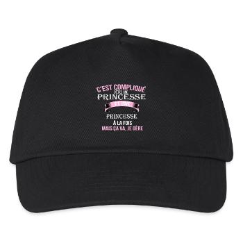 princesse - Casquette de baseball Enfant - noir - Devant