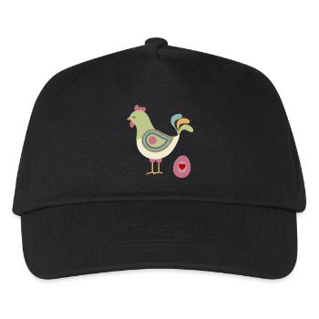 Chicken with easter egg - Kids’ Baseball Cap - black - Front