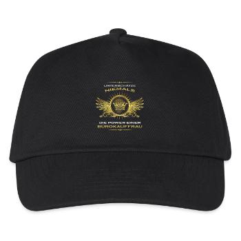 Geschenk Unterschaetze niemals Buerokauffrau - Kinder Basecap - Schwarz - Vorne